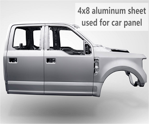 4feuille d'aluminium x8 utilisée pour le panneau de voiture